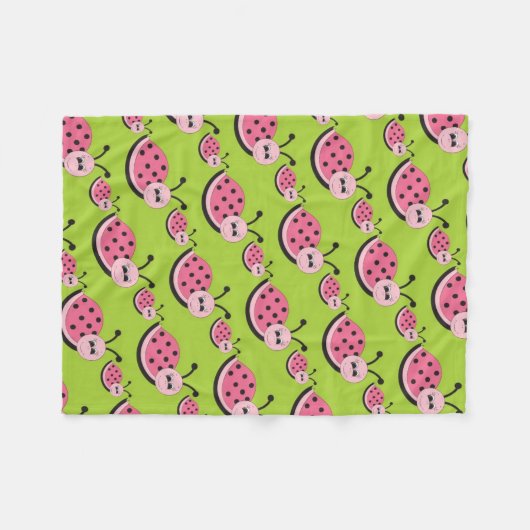 Rosa Marienkäfermuster-Babymädchen-Fleecedecke Fleecedecke (Vorderseite (Horizontal))