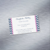 Rosa Marine-Blau-Zickzack magnetische Visitenkarte (Beispiel)