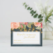 Rosa Marine Gold romantische Braut zu Rezept Karte (Stehend Vorderseite)