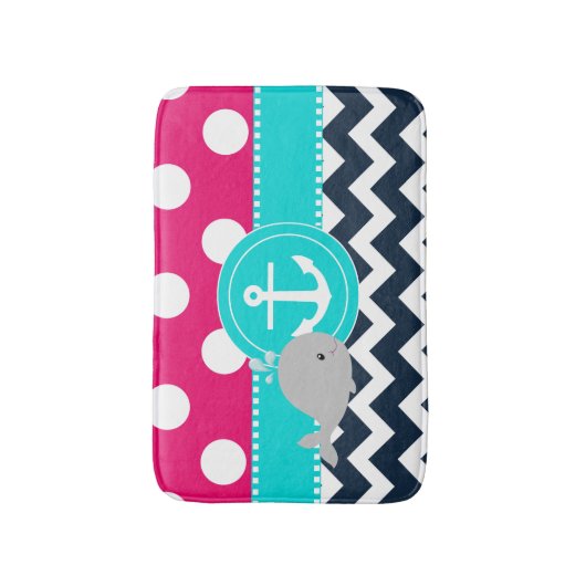 Rosa Marine-Wal-Badematte Badematte (Vorderseite Vertikal)