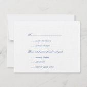 Rosa Marinebrücke Oval Spitze Hochzeitsreaktion UA RSVP Karte (Rückseite)