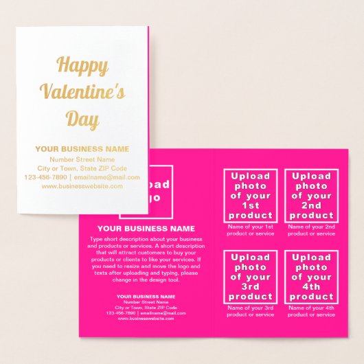 Rosa Markenbezeichnung auf der Valentine Foil Card Folienkarte (Anzeige)