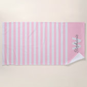 Rosa Markisenleiste mit Personalisierung Strandtuch (Vorderseite)