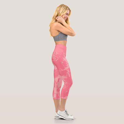 Rosa Marmor Abstrakt Capri Leggings (Rechts)