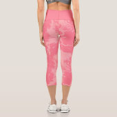 Rosa Marmor Abstrakt Capri Leggings (Rückseite)