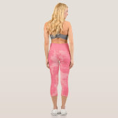 Rosa Marmor Abstrakt Capri Leggings (Rückseite)