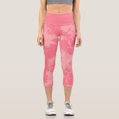 Rosa Marmor Abstrakt Capri Leggings (Vorderseite)
