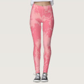 Rosa Marmor Abstrakt Leggings (Vorderseite)