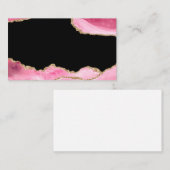 Rosa Marmor Agate Elegante Gemeiner Glitzer Visitenkarte (Vorne/Hinten)
