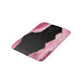 Rosa Marmor Agate Elegante Gemstone Goldener Glitz Badematte (Schrägansicht)