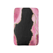 Rosa Marmor Agate Elegante Gemstone Goldener Glitz Badematte (Vorderseite Vertikal)