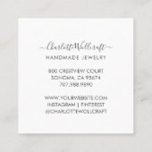 Rosa Marmor Agate Gold Glitzer Handgefertigte Schm Quadratische Visitenkarte (Rückseite)