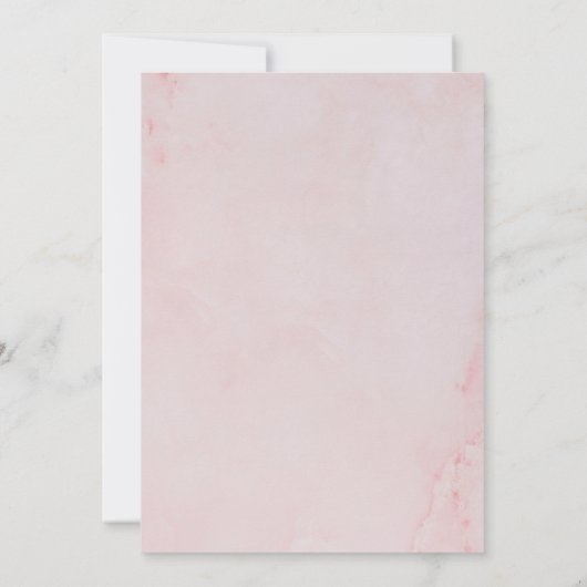 Rosa Marmor Ändern Sie die Blätter Datum Grüne Save The Date (Rückseite)