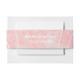 Rosa Marmor Art Deco Design Hochzeit Einladungsbanderole