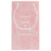 Rosa Marmor Art Deco Design Hochzeit Kleine Geschenktüte (Rückseite)