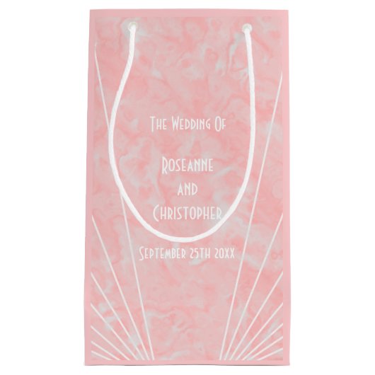 Rosa Marmor Art Deco Design Hochzeit Kleine Geschenktüte (Vorderseite)