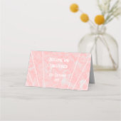 Rosa Marmor Art Deco Design Hochzeit Platzkarte (Rückseite)