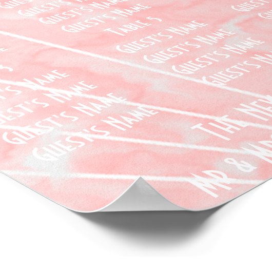 Rosa Marmor Art Deco Design Hochzeit Poster (Ecke)