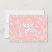 Rosa Marmor Art Deco Design Hochzeit RSVP Karte (Vorderseite)