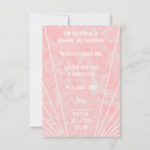 Rosa Marmor Art Deco Design Hochzeit RSVP Karte (Rückseite)