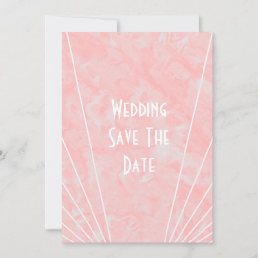 Rosa Marmor Art Deco Design Hochzeit Save The Date (Vorderseite)