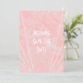 Rosa Marmor Art Deco Design Hochzeit Save The Date (Stehend Vorderseite)