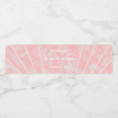 Rosa Marmor Art Deco Design Hochzeit Wasserflaschenetikett (Einzelnes Label)