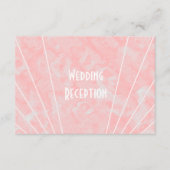 Rosa Marmor Art Deco Design Hochzeitsempfang Begleitkarte (Vorderseite)