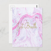 Rosa Marmor Atmen Sie einfach das Design ein Postkarte (Vorne/Hinten)