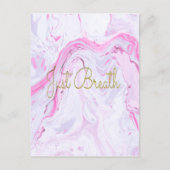 Rosa Marmor Atmen Sie einfach das Design ein Postkarte (Vorderseite)