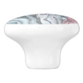 Rosa Marmor aus der Rose - Pastellpinsel und silbe Keramikknauf (Seitenansicht)