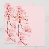 rosa Marmor-Blumen-Flat-Card (Vorne/Hinten)