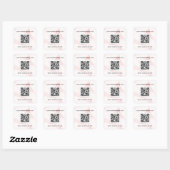 Rosa-Marmor-Business-QR-Code-Wartung Quadratischer Aufkleber (Blatt)