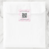 Rosa-Marmor-Business-QR-Code-Wartung Quadratischer Aufkleber (Tasche)