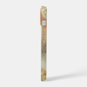 Rosa Marmor Chic Gold Glitter Monogramm iPhone 15 Hülle (Linke Seite)
