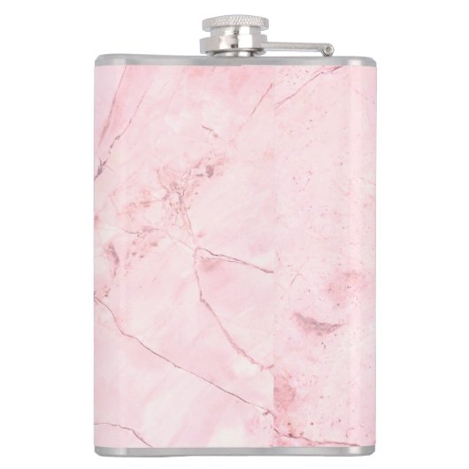 Rosa Marmor Diamond Bling Flachmann (Rückseite)