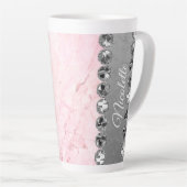 Rosa Marmor Diamond Bling Milchtasse (Rechte Ecke)