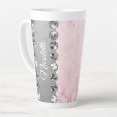 Rosa Marmor Diamond Bling Milchtasse (Linke Ecke)