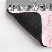 Rosa Marmor Diamond Bling Mousepad (Ecke)