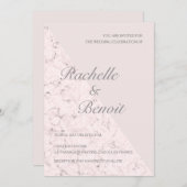 Rosa Marmor, elegant, modern Einladung (Vorne/Hinten)