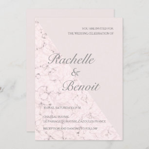 Rosa Marmor, elegant, modern Einladung