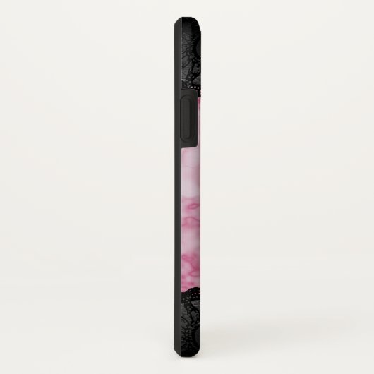 Rosa Marmor Elegantes romantisches Monogramm Case-Mate iPhone Hülle (Hinten/Rechts)