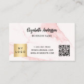 Rosa Marmor Firmenlogo qr Code Treuekarte (Rückseite)