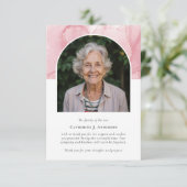 Rosa Marmor Foto Beileid Beerdigung Memorial Dankeskarte (Stehend Vorderseite)