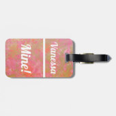 Rosa Marmor | Funny Luggage Tag Gepäckanhänger (Rückseite horizontal)