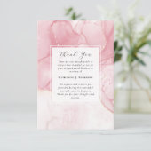 Rosa Marmor Gedenkstätte Foto Beileid Beerdigung Dankeskarte (Stehend Vorderseite)