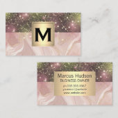 Rosa Marmor | gepflegt | Stardust Visitenkarte (Vorne/Hinten)