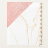 Rosa Marmor Glitzer Girly Monogram Planer (Rückseite)