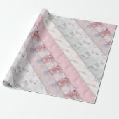 Rosa Marmor Glitzer Glasscheibe Funkeln Collage Pa Geschenkpapier (Ungerollt)