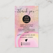 Rosa Marmor Glitzer ombre Regenbogen Ordnung Viele Visitenkarte (Vorderseite)